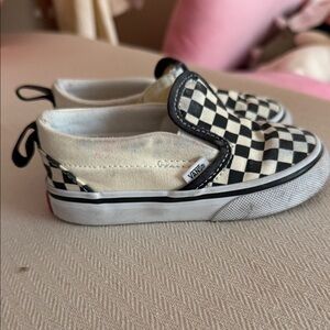 Vans Kids Black and White Checkered Slip-On Sneakers